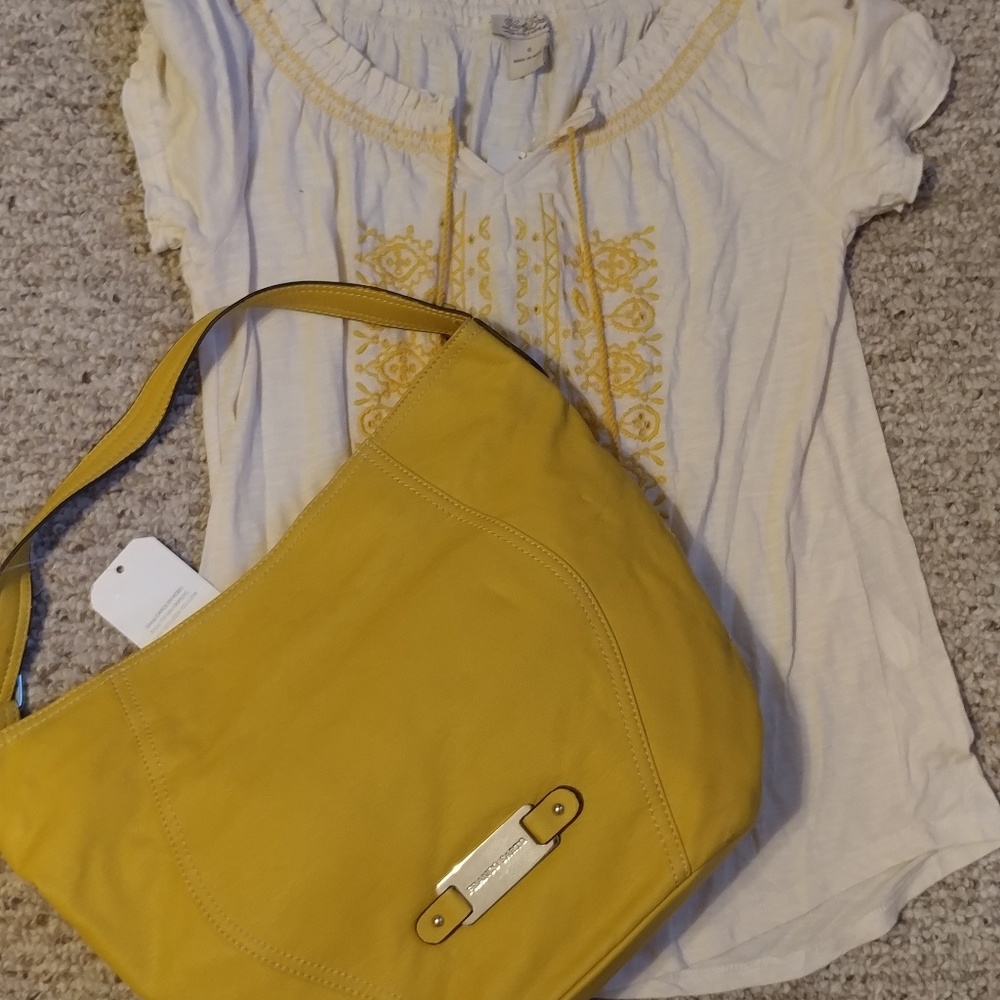NWT Franco Sarto mustard leather purse
